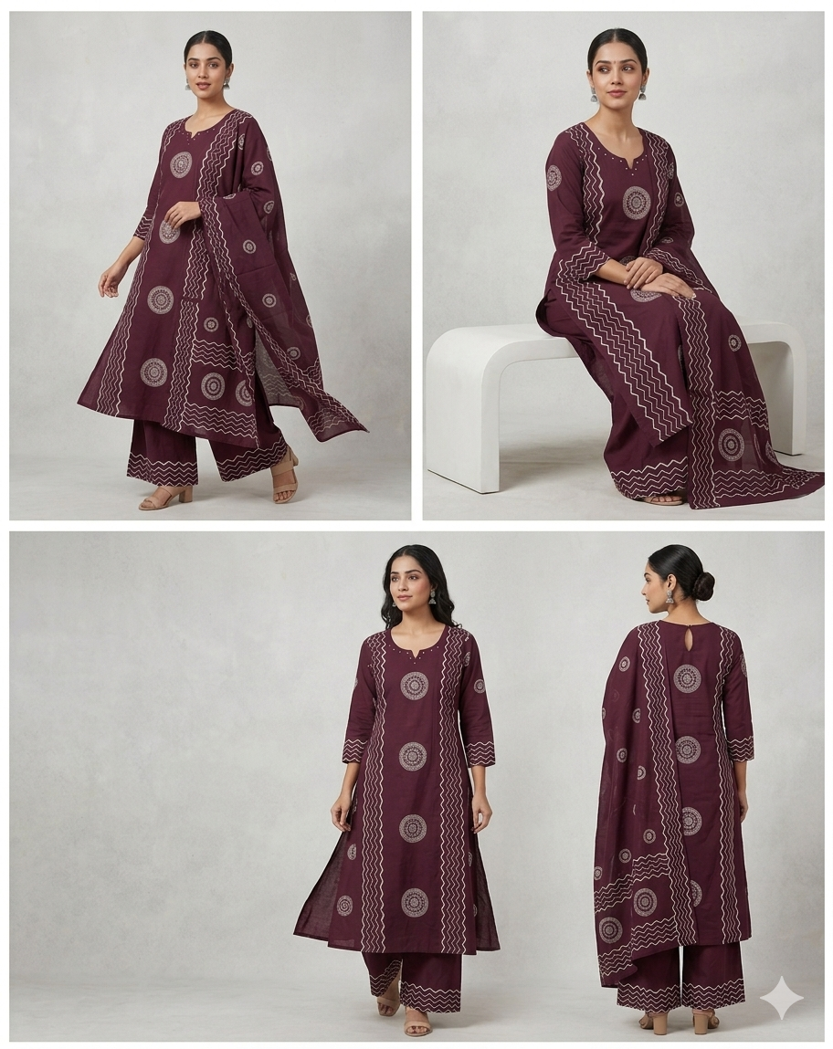 Wine A-line Pant Suit