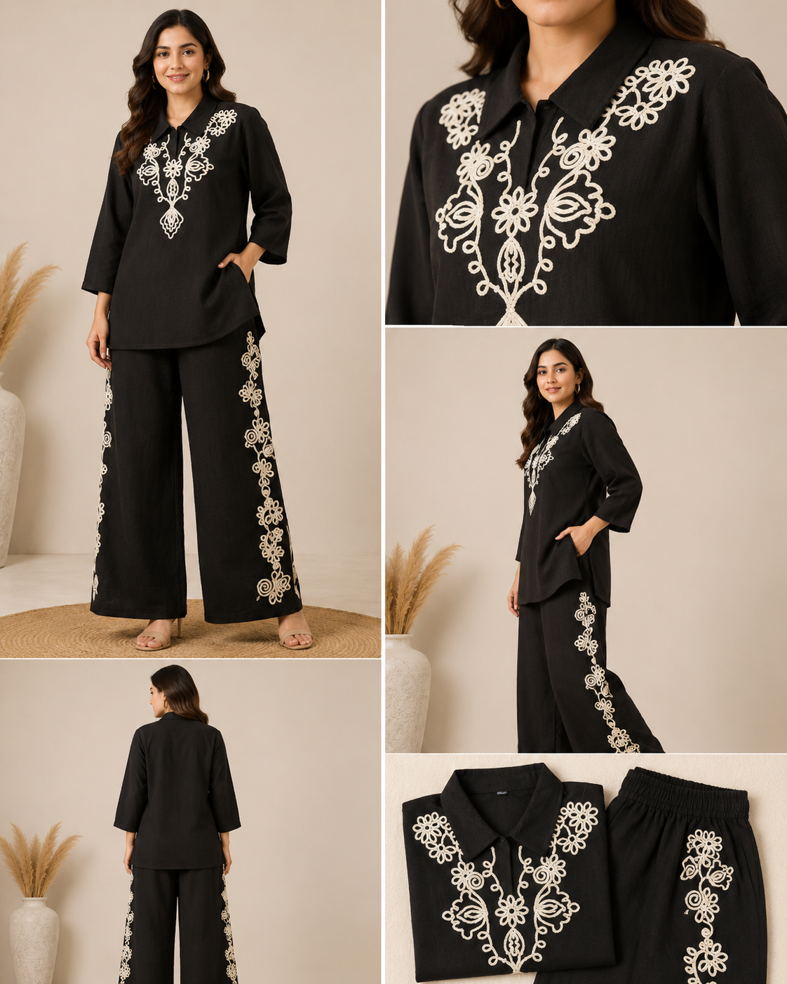 Noor Black Cord Set
