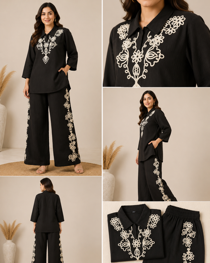 Noor Black Cord Set