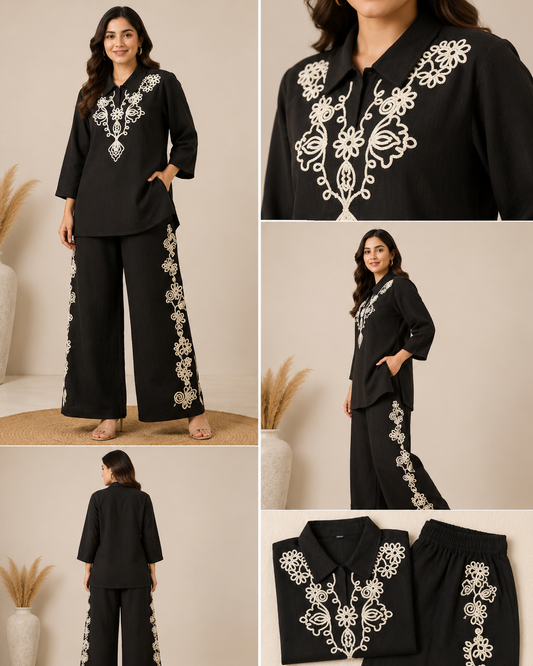 Noor Black Cord Set