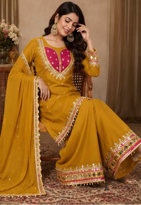 Gulnaar Designer Chinnon Suit